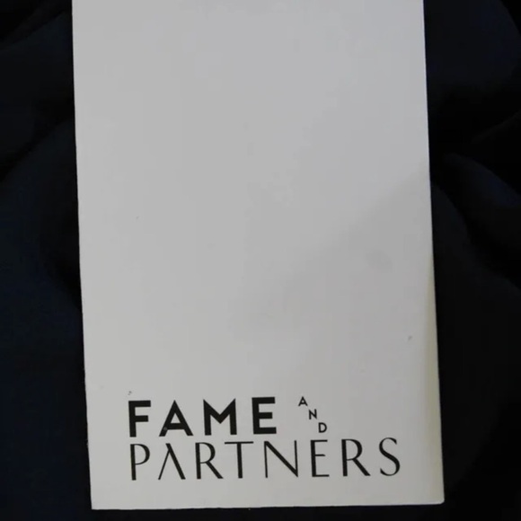 FAME AND PARTNERS Navy Blue Allegra Side Cutout Deep V Maxi Gown Size 8 - Picture 14 of 15